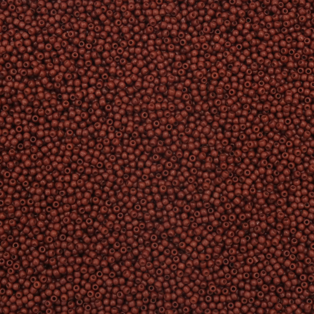  Γυάλινες χάντρες τύπου τσέχικη 2 mm ματ καφέ -15 γραμμάρια ± 2050 τεμάχια