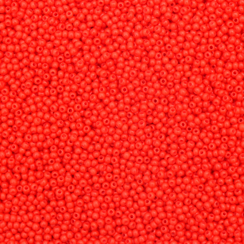 Czech Type Glass Seed Beads / 2 mm / Solid Neon Red Color - 15 grams ~ 2050 pieces
