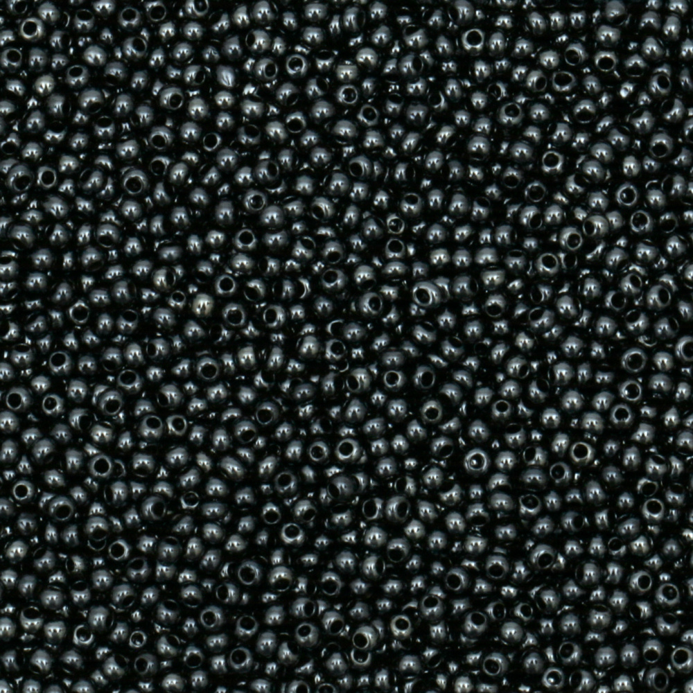 Czech Type Glass Seed Beads / 2 mm / Solid Pearl Graphite - 15 grams ~ 2050 pieces