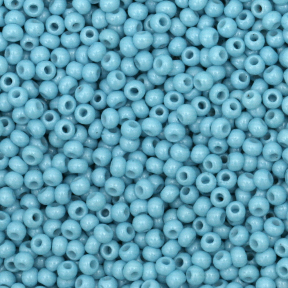 CZECH Glass Seed Beads, 2 mm, Solid Blue-green -15 grams ~ 2050 pieces