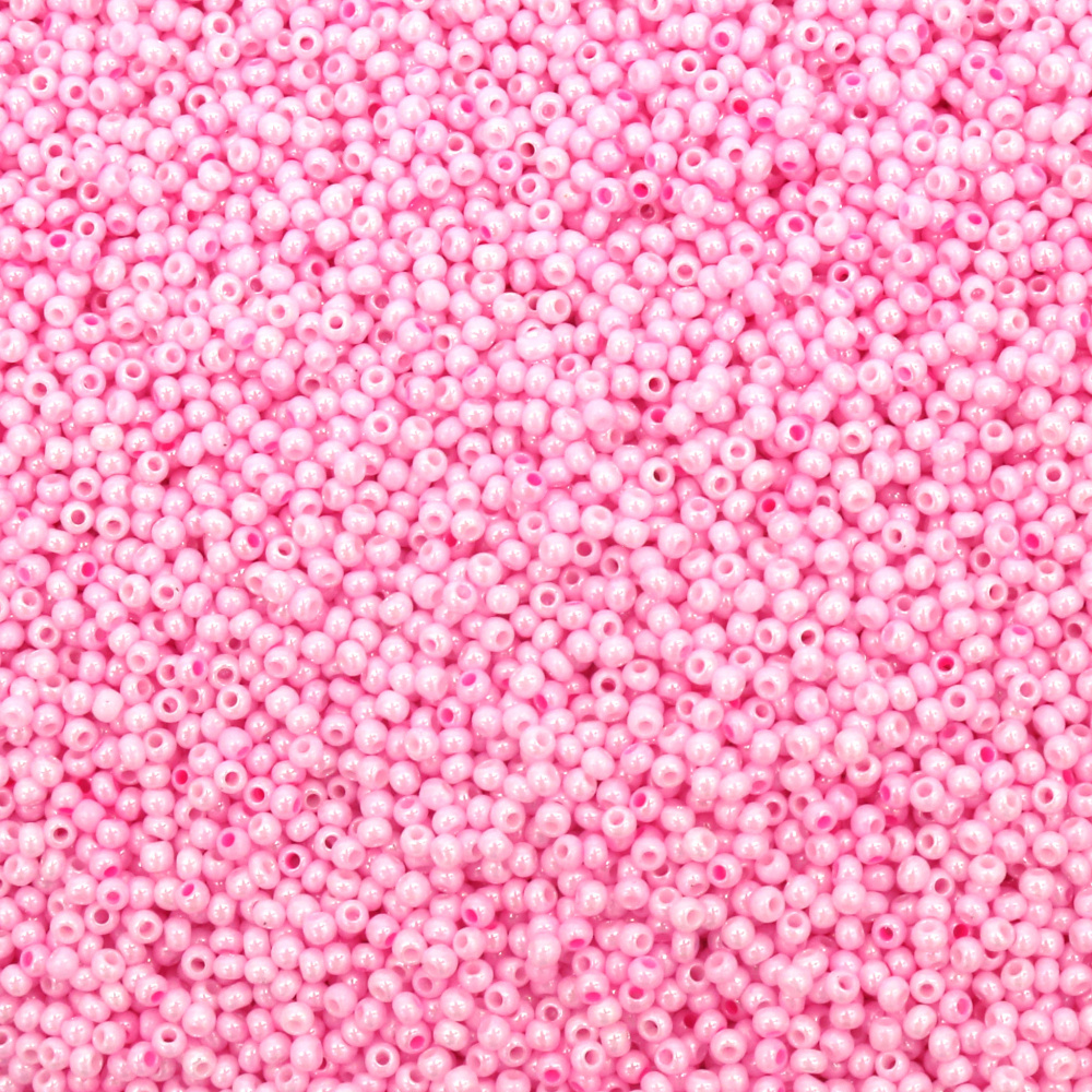 Czech Type Glass Seed Beads / 2 mm / Solid Pearl Milky Pink Color - 15 grams ± 2050 pieces