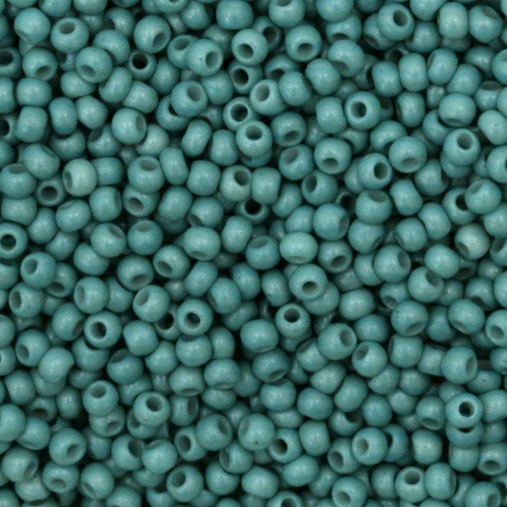 CZECH Glass Seed Beads, 2 mm Solid TEAL -15 grams ~ 2050 pieces