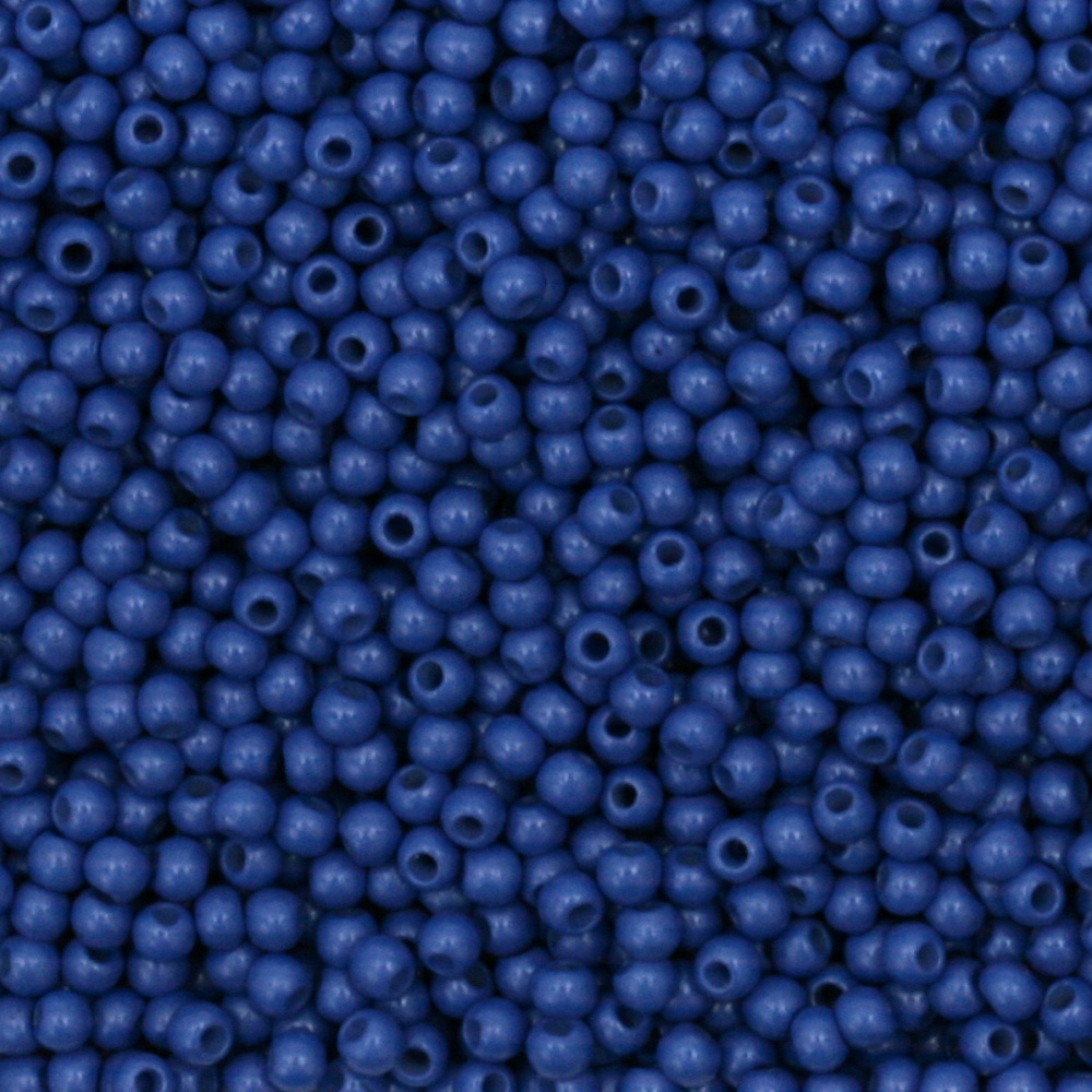 Γυάλινες χάντρες τύπου τσέχικη πάχους 2 mm μπλε του κοβαλτίου -15 γραμμάρια ~ 2050 τεμάχια
