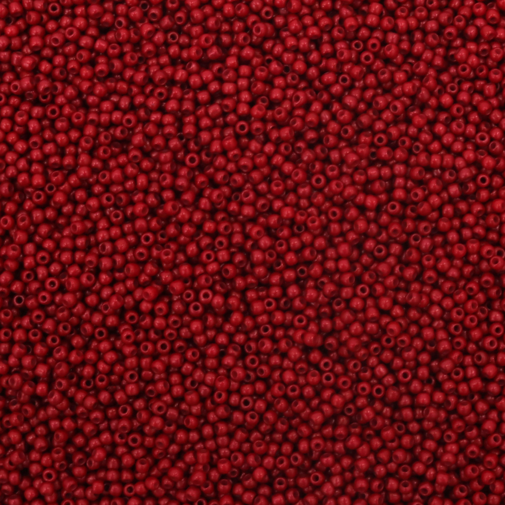 Margele de sticla tip ceh 2 mm culoare solida rosu granat -15 grame ~2050 bucati