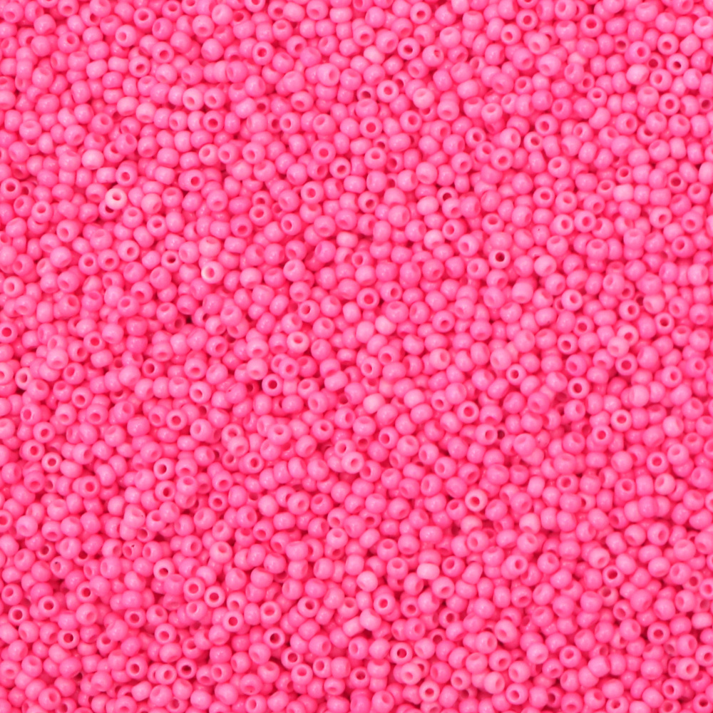 Czech Glass Beads, 2 mm, Opaque, Bright Pink - 15 grams (~2050 pieces)