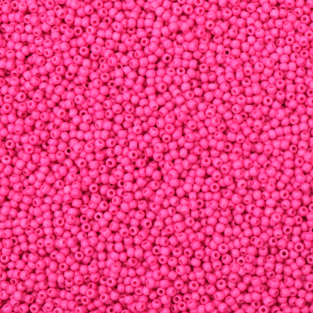 Czech Glass Beads, 2 mm, Opaque, Fuchsia - 15 grams (~2050 pieces)