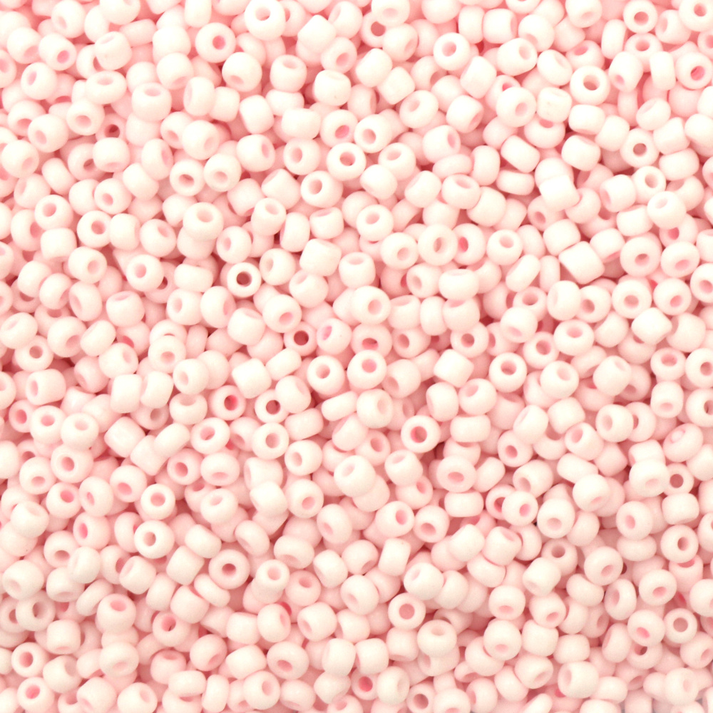 CZECH Type Glass Beads /  3x2.8~3.2mm, Hole: 0.8~1.1mm /  Opaque Pale Pastel Pink - 15 grams ~ 470 pieces
