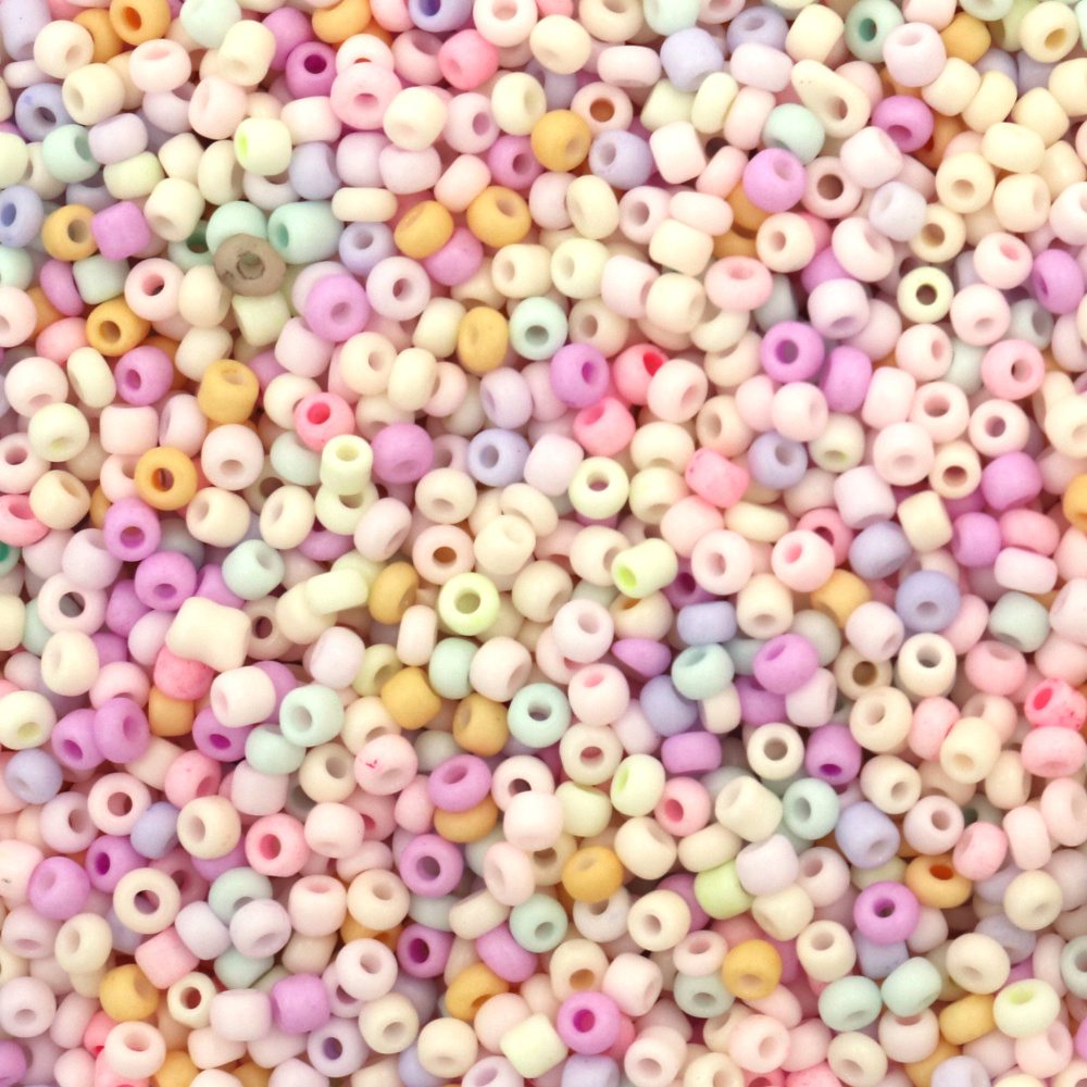 CZECH Type Glass Beads /  3x2.8~3.2mm, Hole: 0.8~1.1mm /  Opaque Pastel Multicolored -15 grams ~ 470 pieces