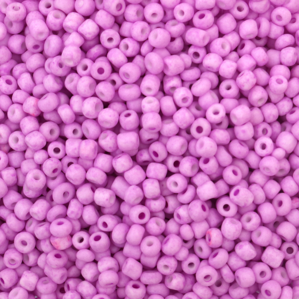 CZECH Type Glass Beads /  4x3.7~4.3mm, Hole: 1~1.25mm /  Opaque Frosted Light Pastel Purple-Pink - 15 grams ~ 193 pieces