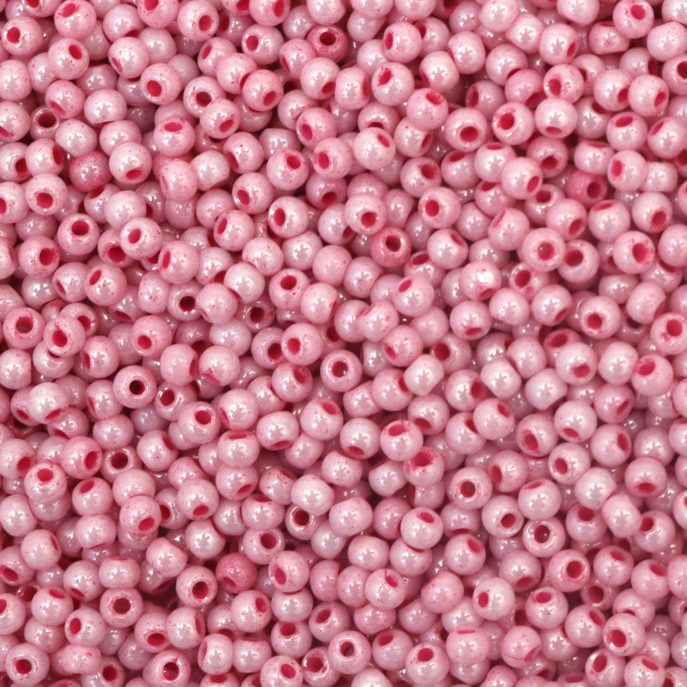 margele tip ceh PRECIOSA Rocailles gaura 4x3 mm 1 mm roz perlat vopsit -20 grame ~340 bucati