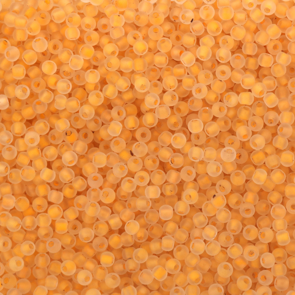 Mărgele tip ceh PRECIOSA Rocailles gaură 4x3 mm 1 mm fir portocaliu mată translucid -20 grame ~320 buc