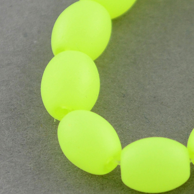 String glass oval beads, rubber for arts & crafts or jewelry making projects 9x6x6 mm hole 1 mm yellow ~ 80 cm ~ 100 pieces