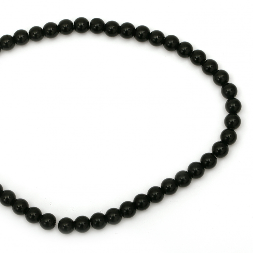 String Beads Glass Imitation Onyx Ball 6mm ~68 pieces