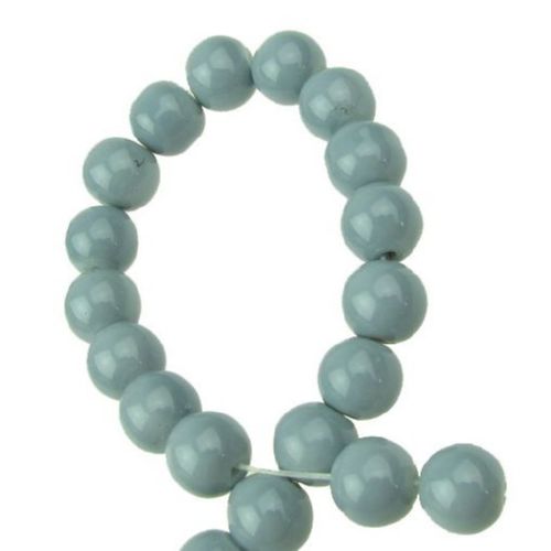 Glass beads strands for DIY necklaces, bracelets and garment accessories 8 mm solid gray - 80 cm ~ 115 pieces