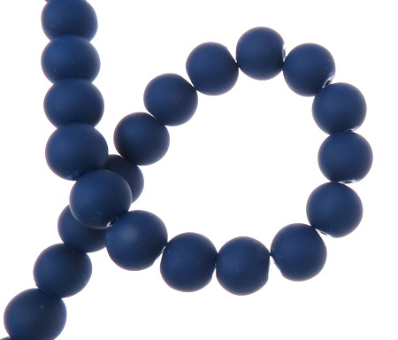 Rubberized Glass Round Beads for Handmade Jewelry, 10 mm, Hole: 1 mm, Blue Dark ~ 80cm ~ 105 Pieces