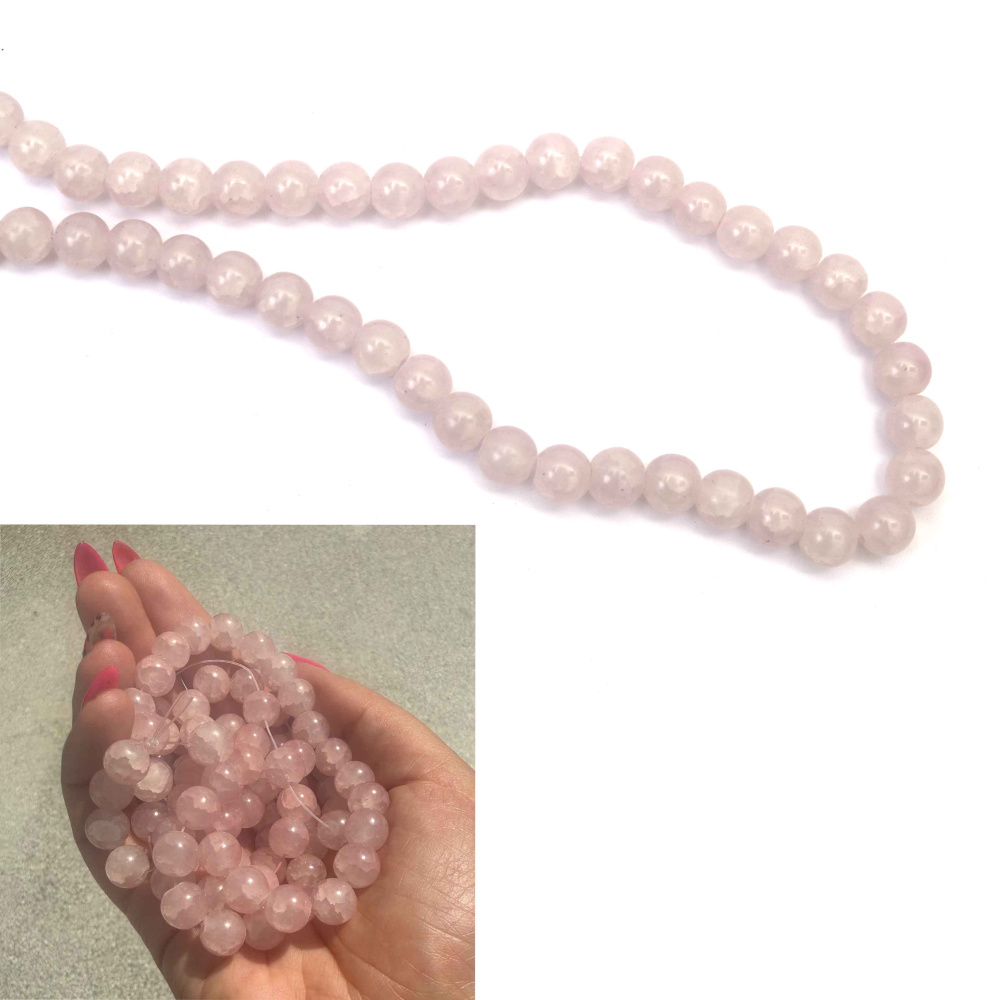 Mărgele Magice Fotocromice din Sticlă Crackle 10 mm – Mov Pal Devine Roz la Soare, Gaură 1 mm, Șirag ~85 buc. – Perfecte pentru Bijuterii Handmade cu Schimbare de Culoare