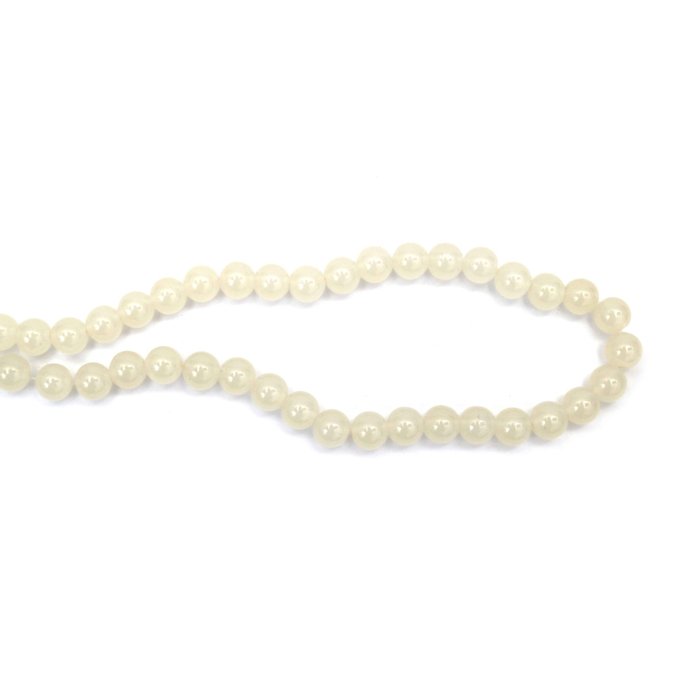 Elegant Imitation Jade Glass Beads 10 mm – Champagne, Hole 1 mm, Strand ~85 pcs – Perfect for Creating Luxurious Jewelry