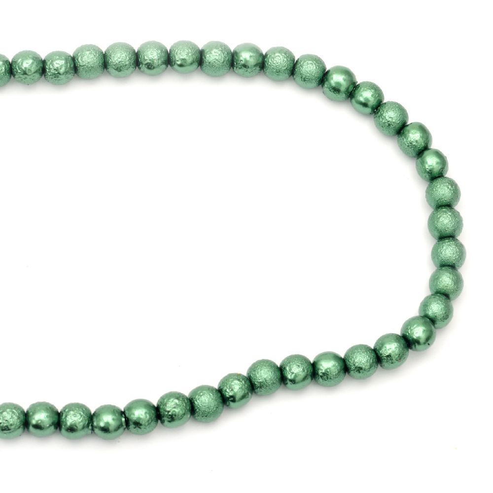 Glass rough beads strands for DIY accessories making 8~ 8.5x7.5~8 mm hole 1.5mm green ~ 106 pieces