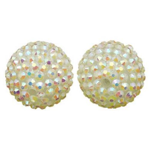 Dazzling Shambhala plastic resin bead for handmade jewelry projects 16 mm hole 2.5 mm yellow - 4 pieces