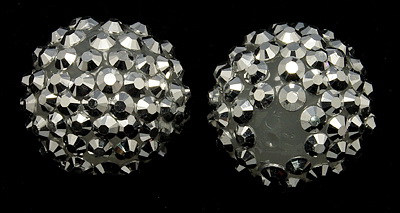 Glossy Shambhala  plastic resin round bead 16 mm hole 2.5 mm silver - 4 pieces