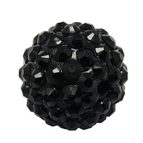 Shambhala  plastic resin, stringing ball bead for arts & crafts or jewelry making projects 16 mm hole 2.5 mm black - 4 pieces