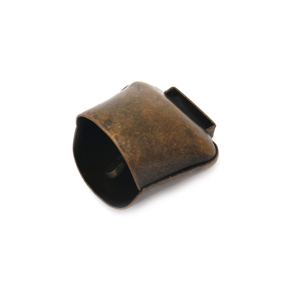 Iron Cow Bell for Decoration / 47x37 mm / Antique Bronze