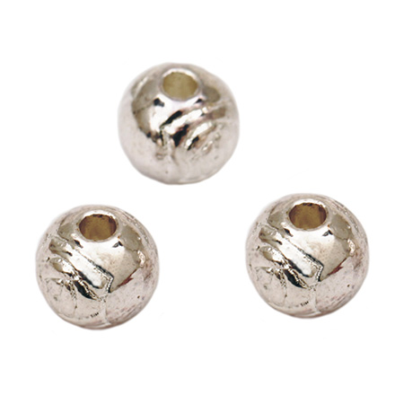 Bead metal ball 7x6 mm hole 1 mm color white -10 pieces