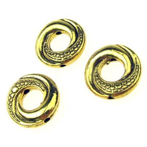 Bead metal washer 15x3 mm hole 5 mm color gold -50 pieces