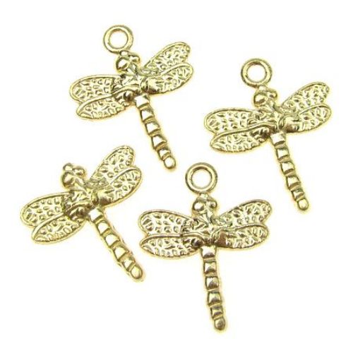 Висулка метална морско конче 20x16x3 мм цвят злато -9.70 грама -10 броя