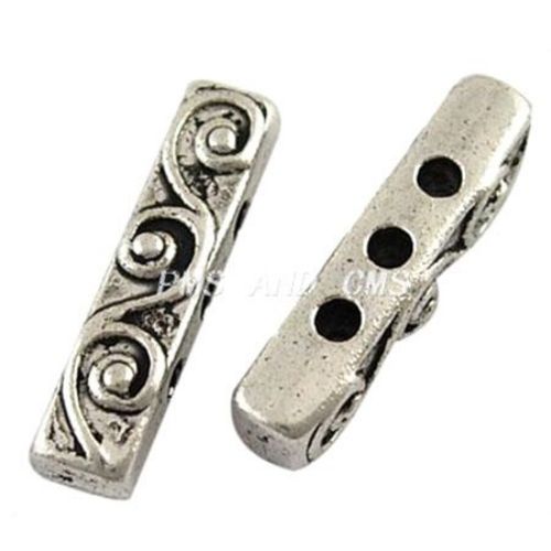 Metal Spacer Beads DIY 18x4x5 mm hole 1.5 mm color silver -10 pieces