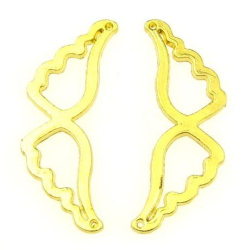  Connecting element Wing40x17 mm hole 1 mm color gold -10 grams