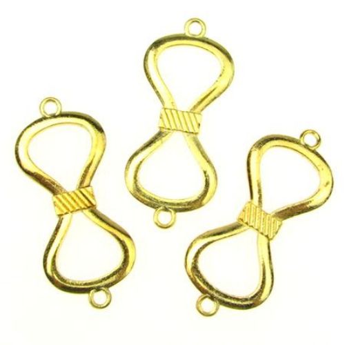 Connecting element band 37x17 mm hole 2 mm color gold -9.80 grams -5 pieces