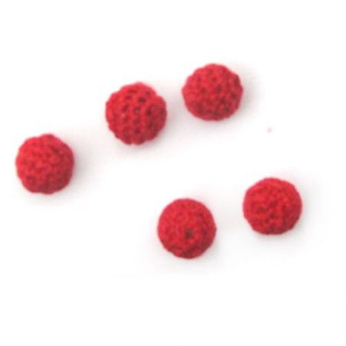 Knitted beads 1 mm red - 5 pieces