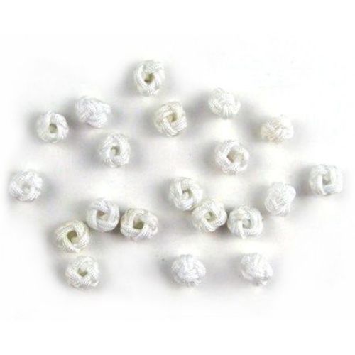 Tiny cord bead 6x7 mm white - 20 pieces