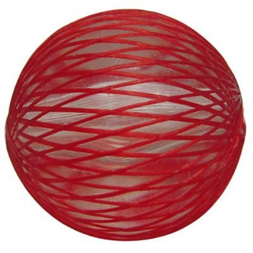 Ball clad in nylon red 15 mm hole 2 mm - 6 pieces
