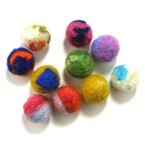 Handmade Woolen Felt Ball, 25mm 1 piece