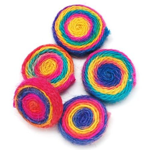 Colorful textile bead 35x10 mm - 2 pieces