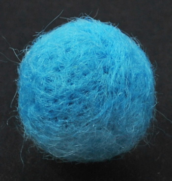 Blue Handmade Woolen Felt Ball, 24mm 1 pcs