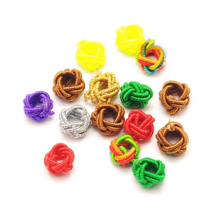 Cord bead for jewelry making 7 mm assorted colors - 10 pieces