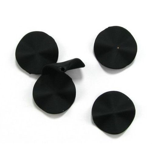 Rubber coated figurine bead 27x7 mm hole 1.5 mm black - 50 g ~ 19 pieces