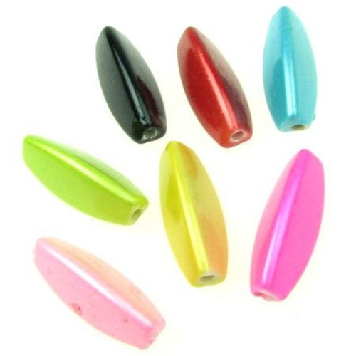 Rubber coated bead 29x11x11 mm hole 2 mm multi-walled, color - 51 grams ~ 29 pieces