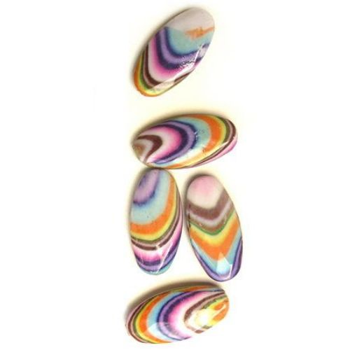 Plastic Painted Beads, color 98 for DIY making accessories and jewelry 50x25 mm - 2 pieces - 16 grams
