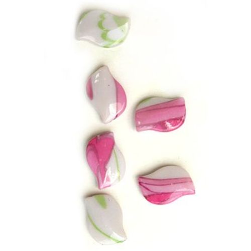 Acrylic Painted Beads for DIY Jewelry Making, MIX, 25x16 mm -8 pieces -13 grams