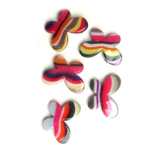 Plastic Painted Beads,  color 67 for DIY making accessories and jewelry 30x21 mm - 6 pieces -13 grams
