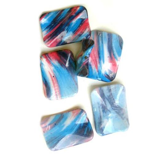 Plastic Painted Beads, color 151 for DIY making accessories and jewelry 40x30 mm - 3 pieces - 15 grams