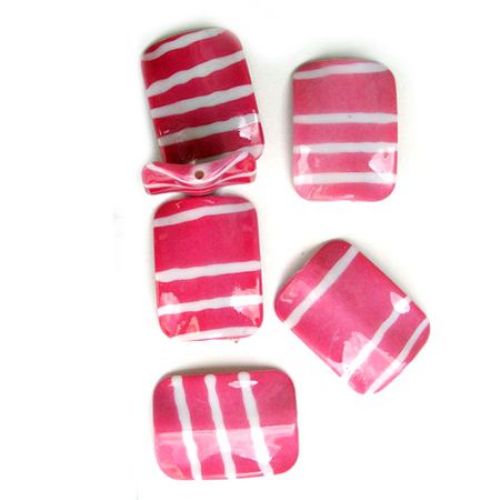 Plastic Painted Beads, color 9 for DIY making accessories and jewelry 40x30 mm - 3 pieces - 15 grams