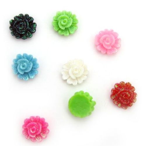 Colorful flower bead cabochon gluing 15 mm