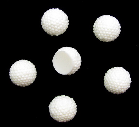 Cabochon Beads, Half Round for Gluing, DIY, Clothes, Jewellery 12 mm white 