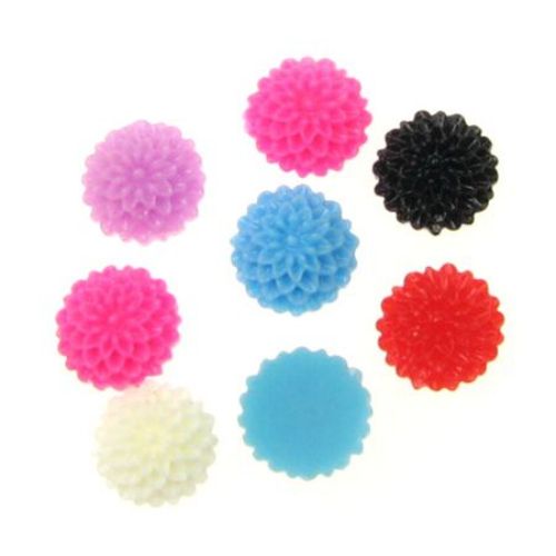 Cabochon Flower Bead for Gluing, 8 mm, MIX -10 pieces