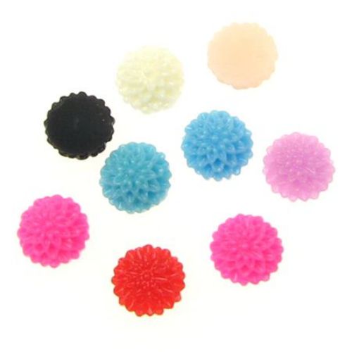 Opaque flower bead for gluing cabochon type 6 mm color - 10 pieces